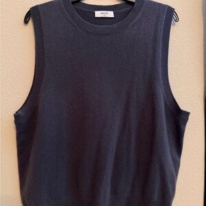 Aritzia Navy Sleeveless Cashmere Top